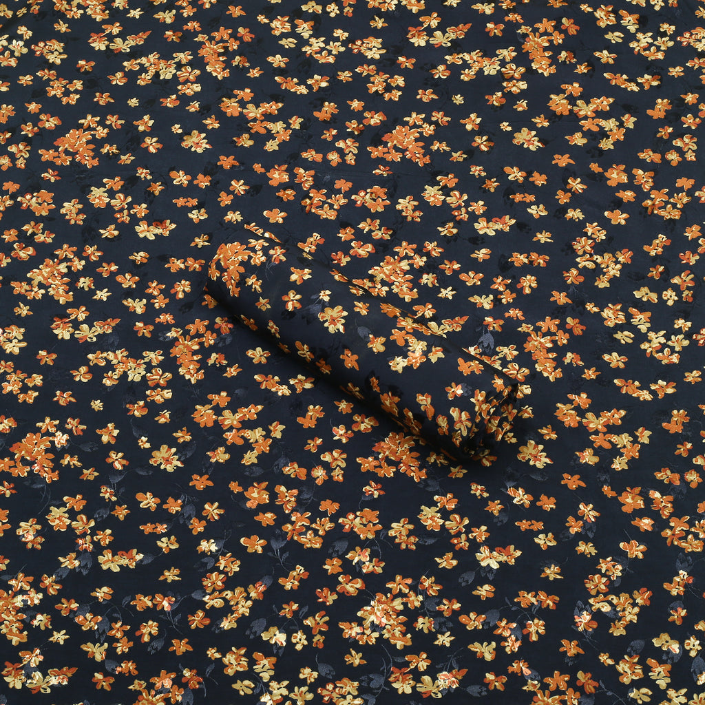 Amber Bloom Self Print Silk 2PC