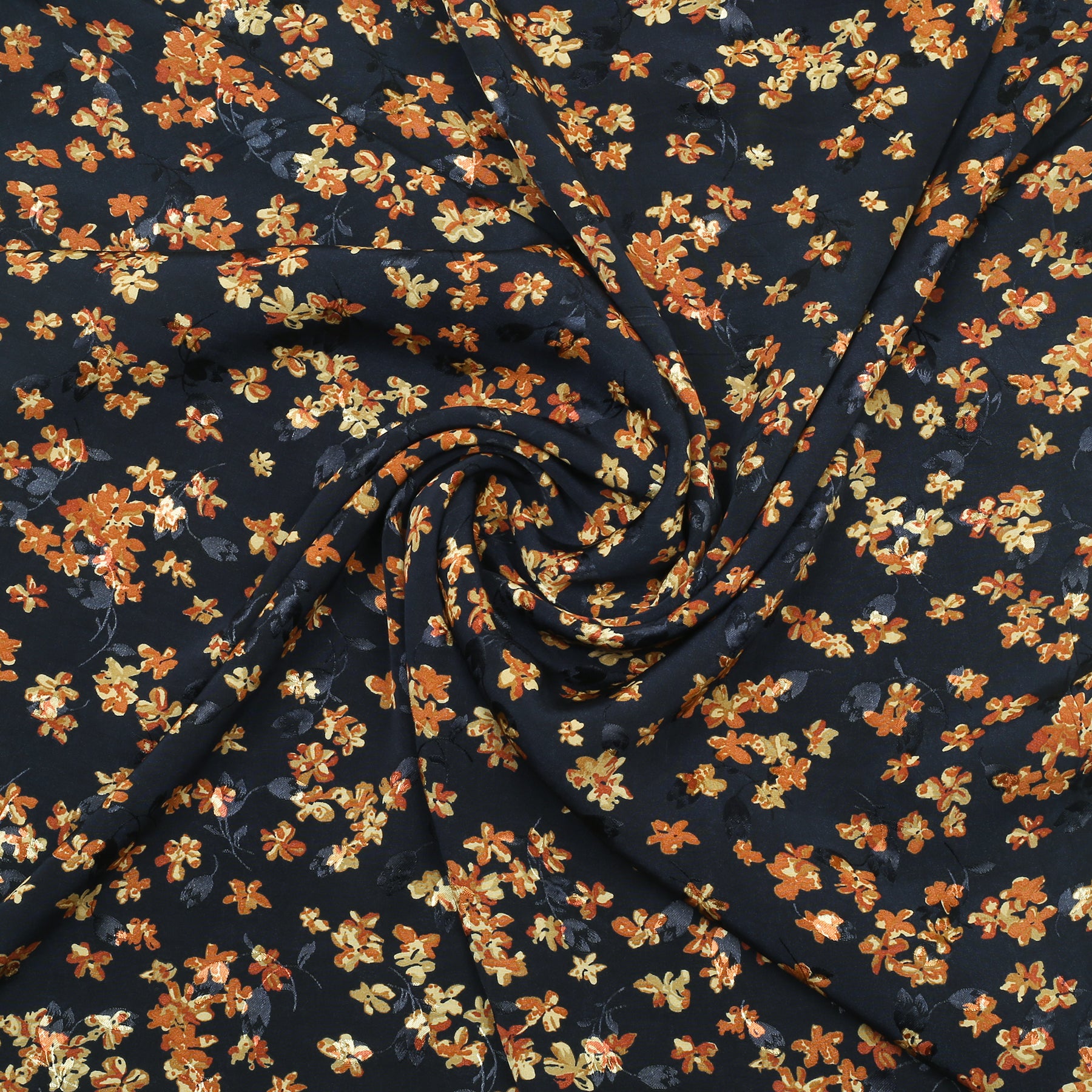 Amber Bloom Self Print Silk Shirt