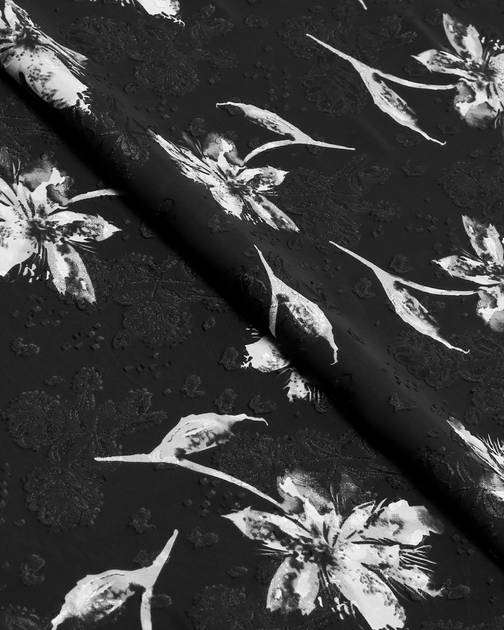 Black Jacquard Chiffon