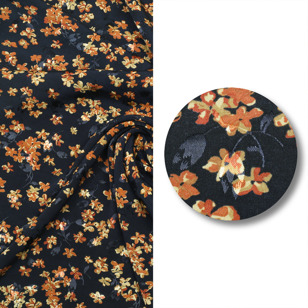 Amber Bloom Self Print Silk 2PC