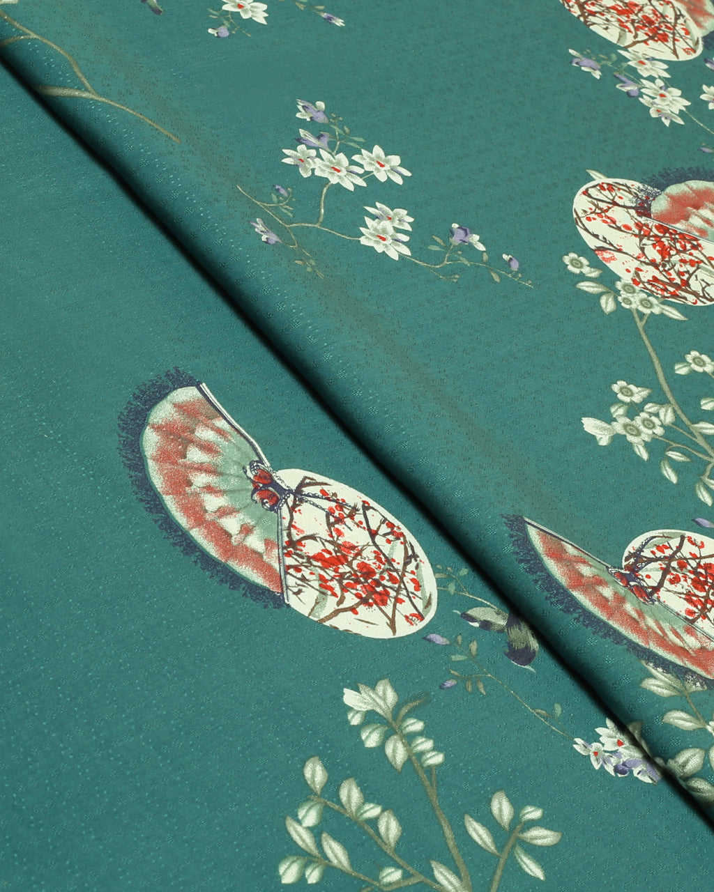 Teal Fan Linen 2 Piece