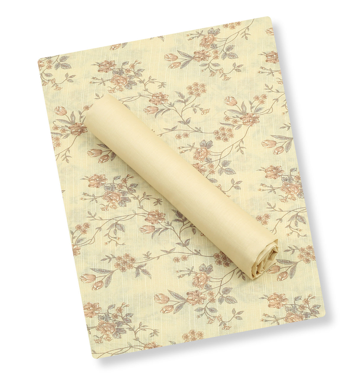 Golden Beige Floral Lawn 2pc