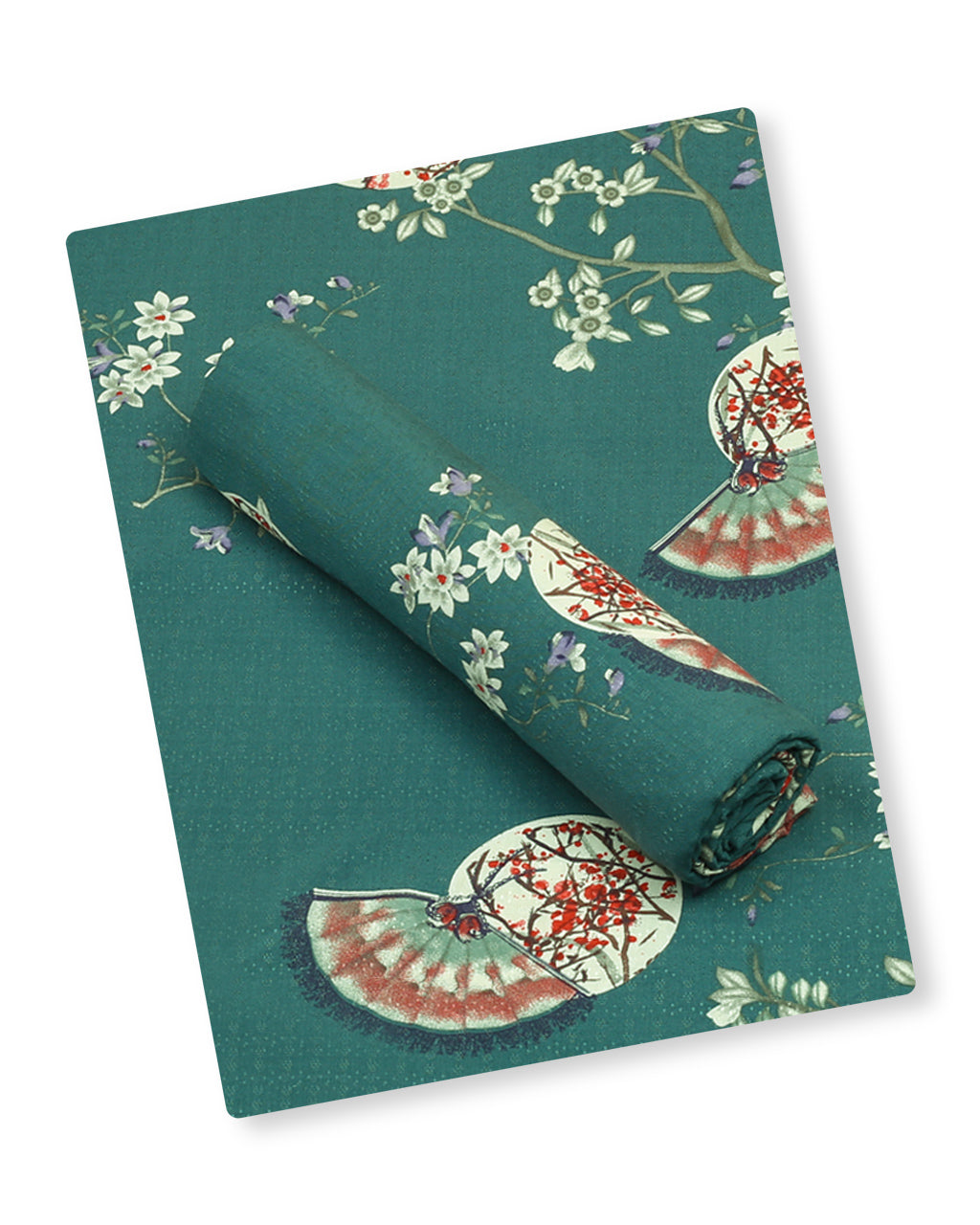 Teal Fan Linen 2 Piece