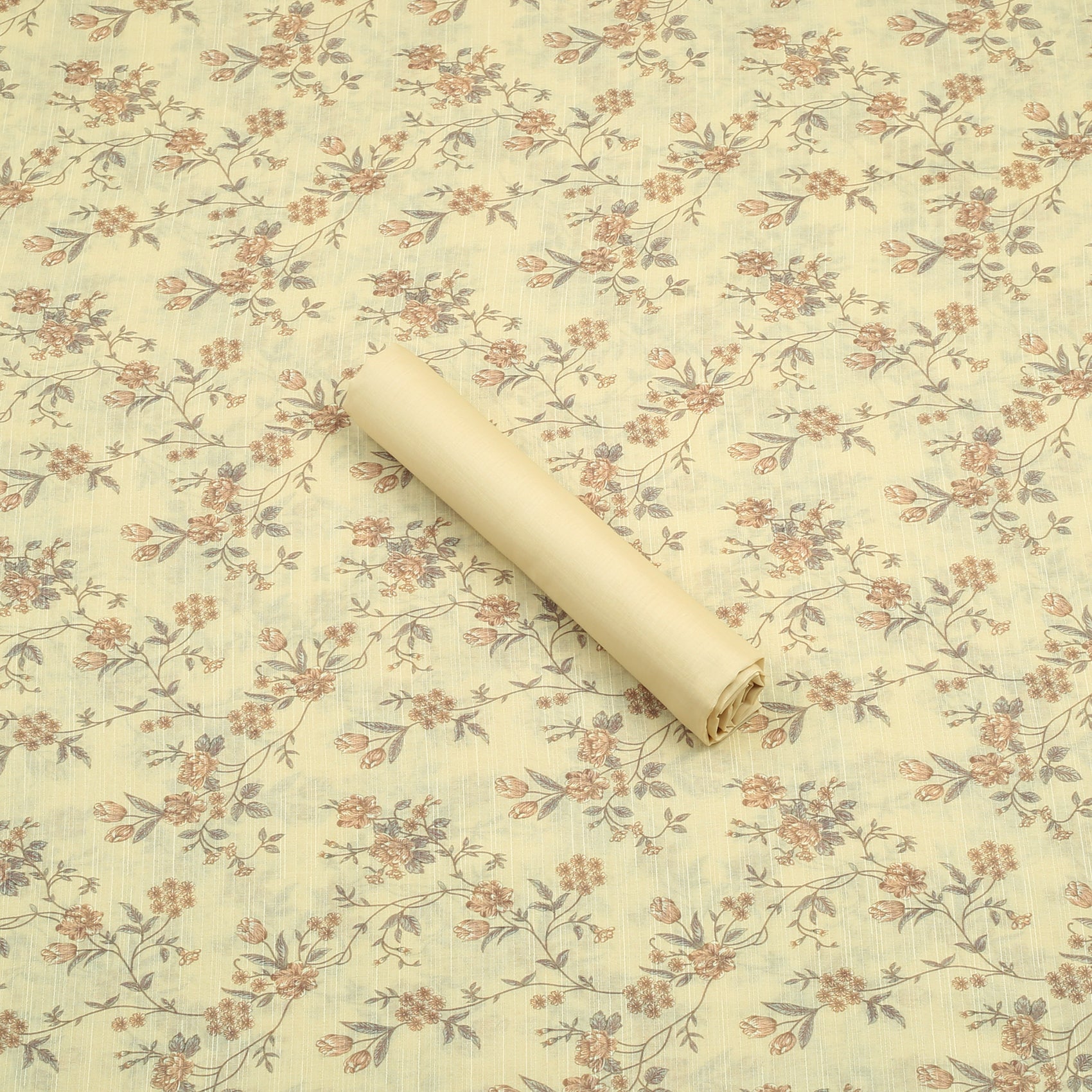 Golden Beige Floral Lawn 2pc