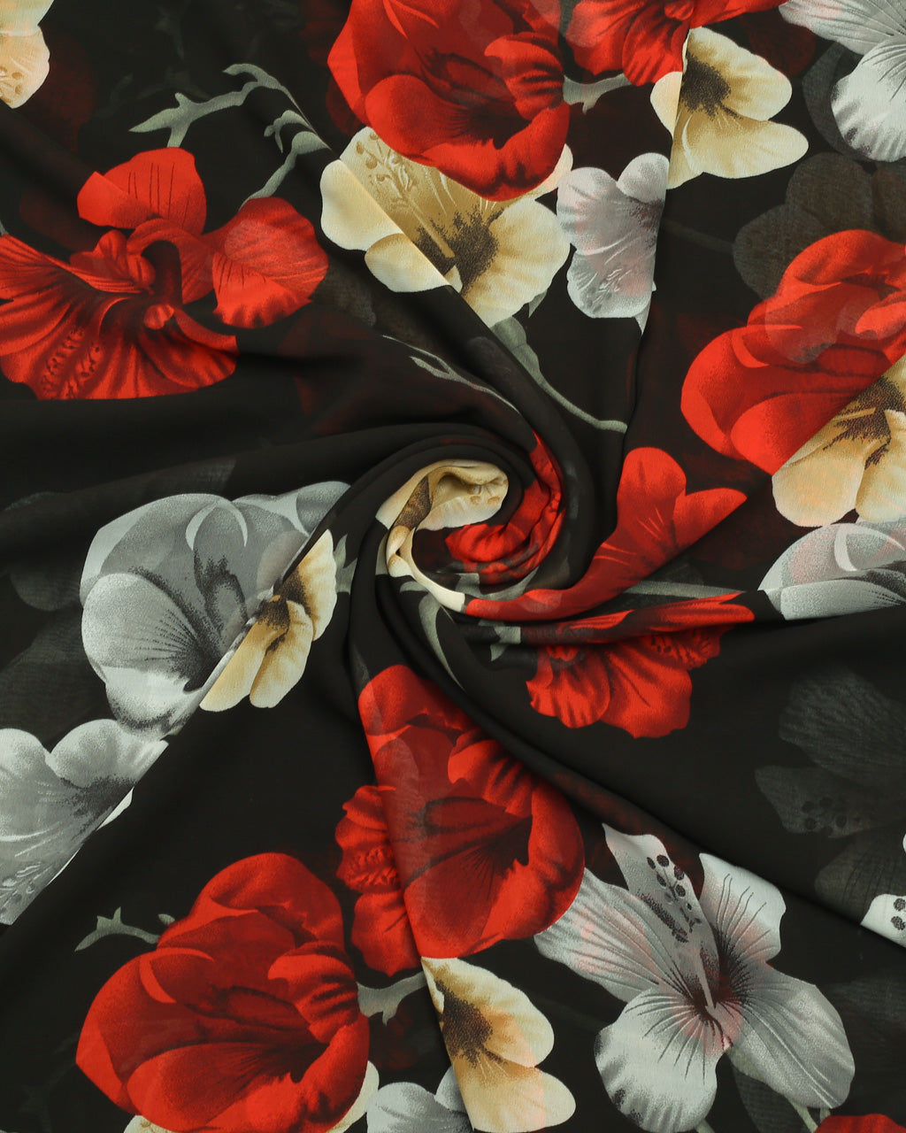 Red Amaryllis Chiffon Shirt