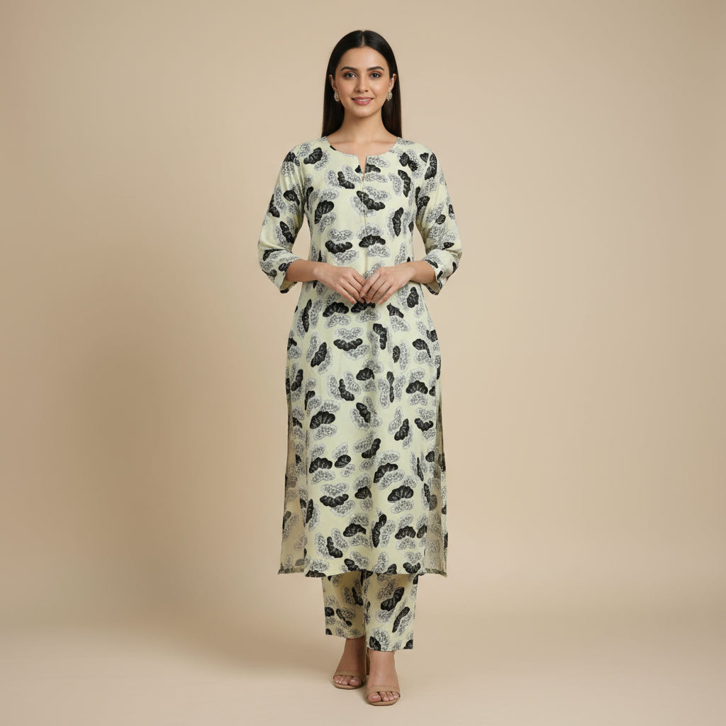 Ebony Petals Linen 2pc