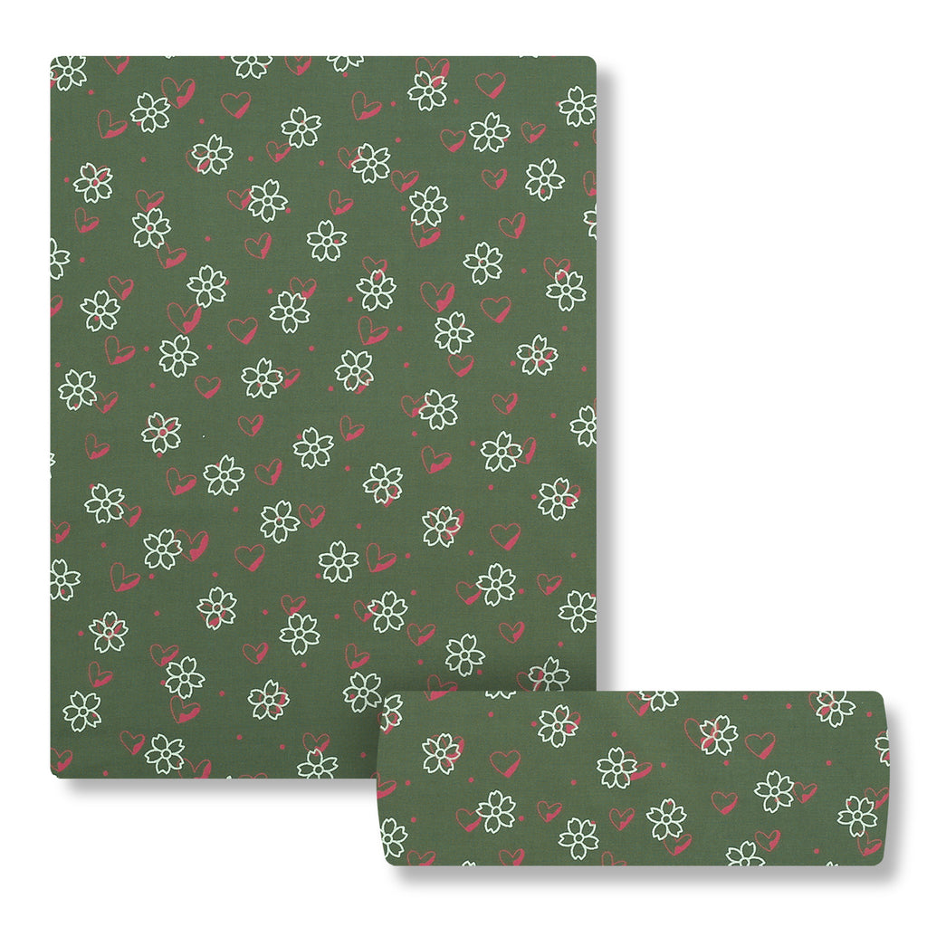 Olive Heart Bloom linen 2pc