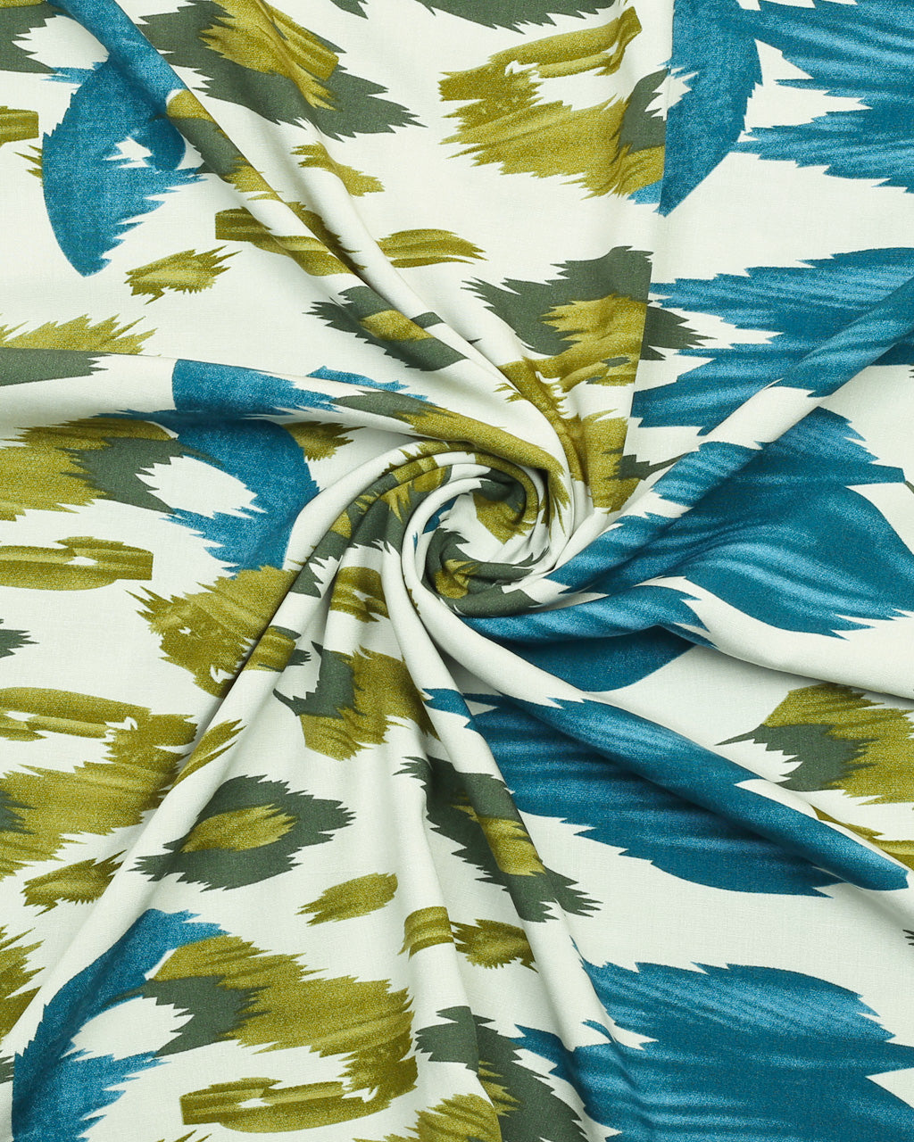 Teal Abstract Linen Shirt