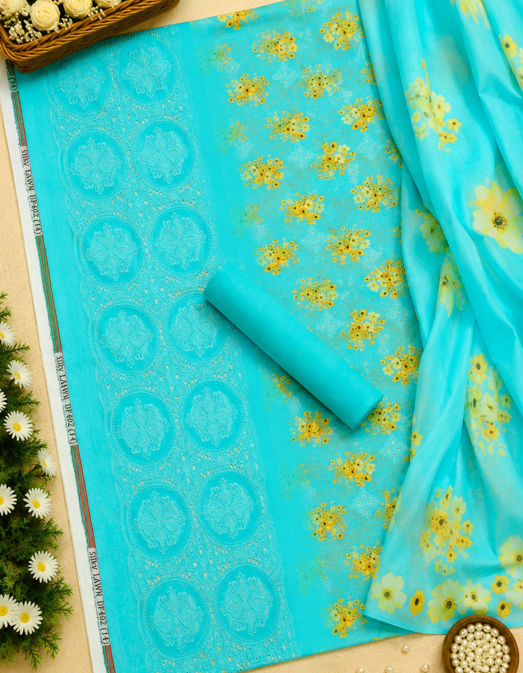 Aqua Blossom Lawn 3pc