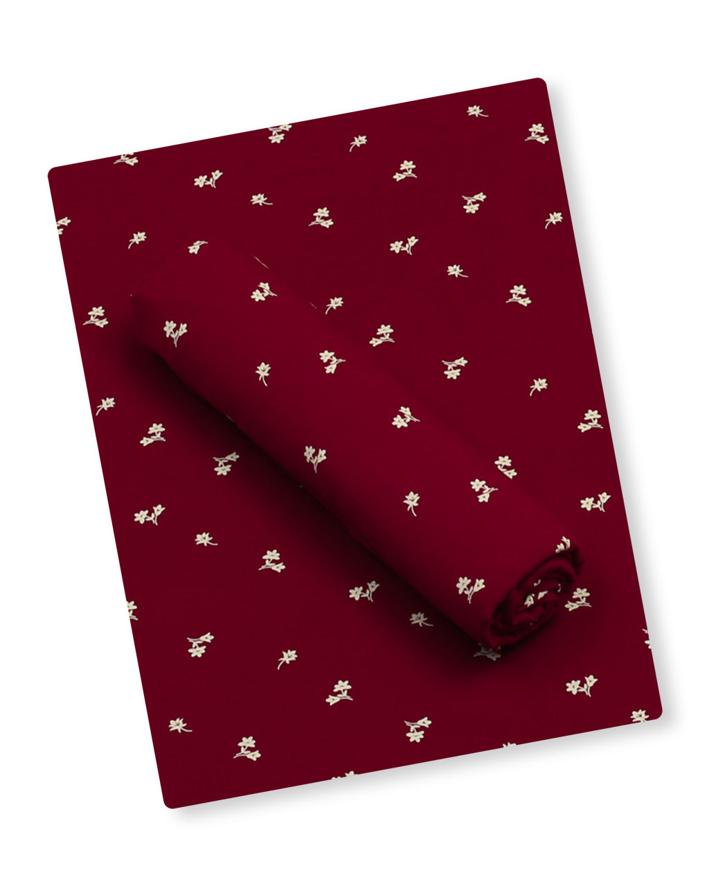 Burgundy Floral Linen 2 Piece