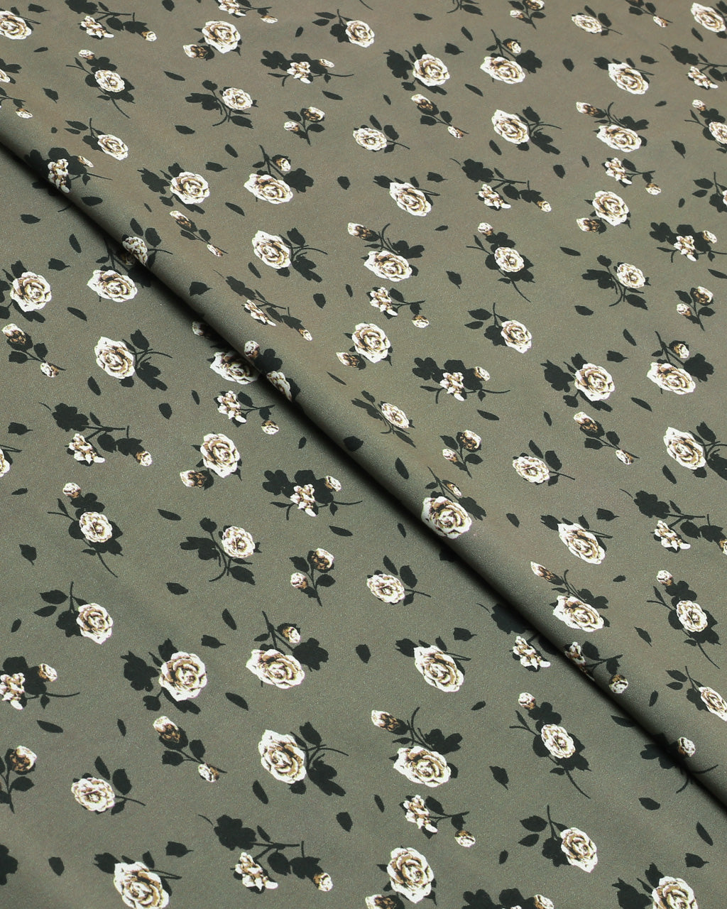 Olive Rosebud Linen 2 Piece