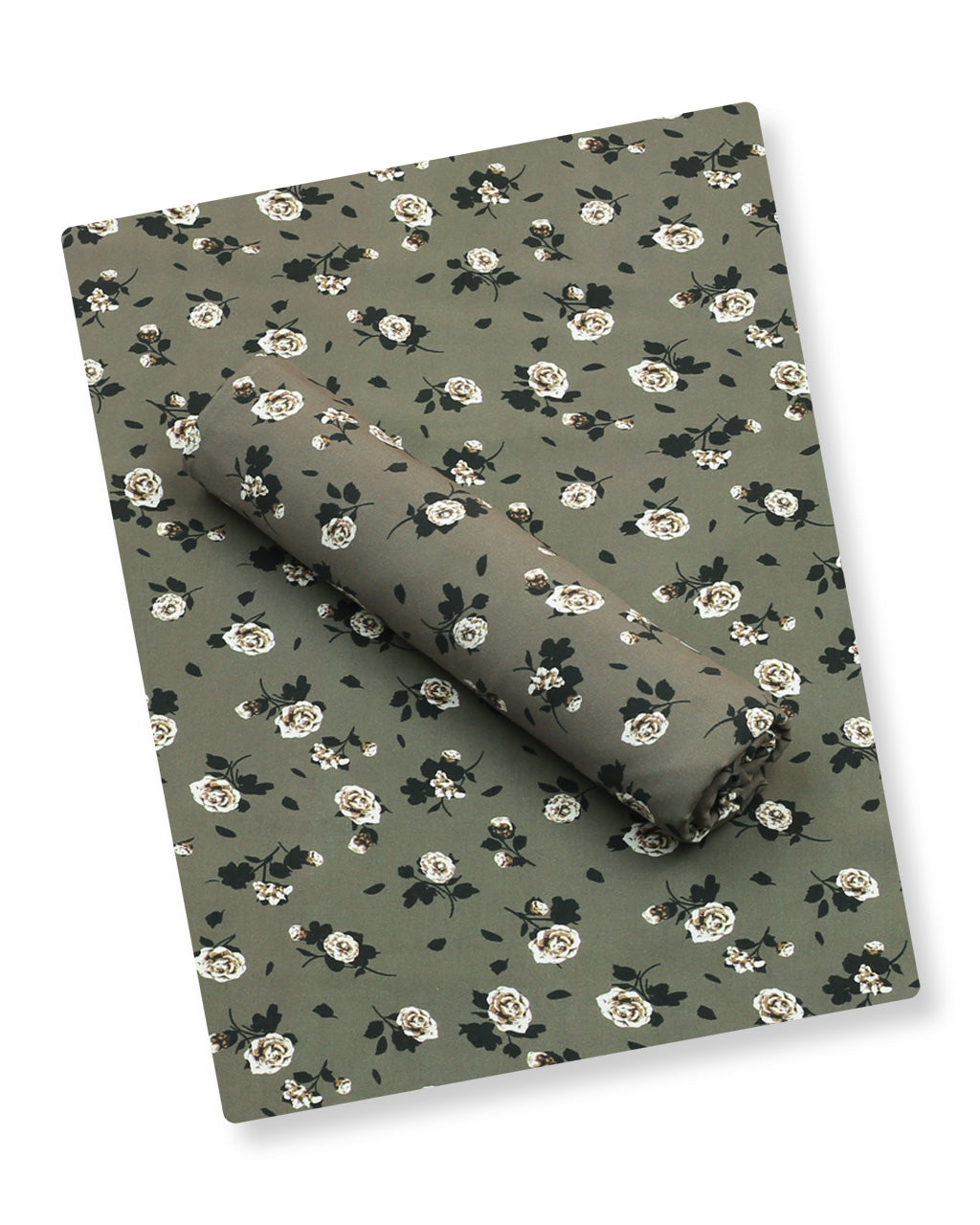 Olive Rosebud Linen 2 Piece