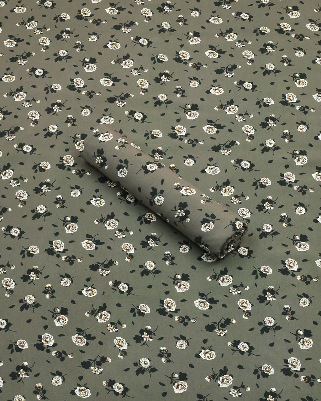 Olive Rosebud Linen 2 Piece