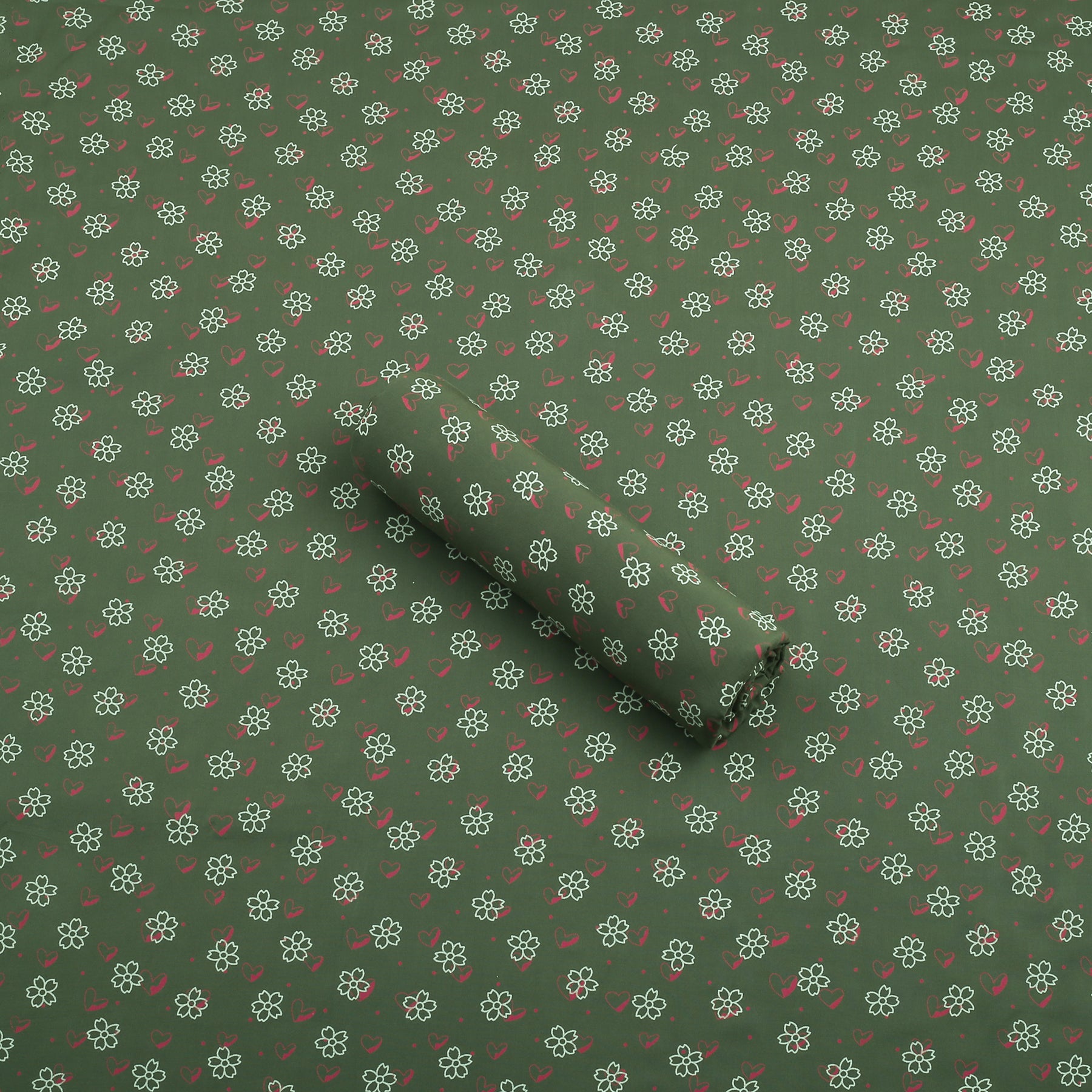 Olive Heart Bloom linen 2pc