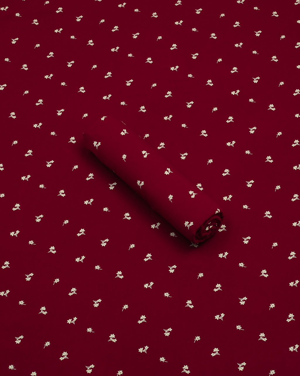 Burgundy Floral Linen 2 Piece