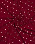 Burgundy Floral Linen Shirt