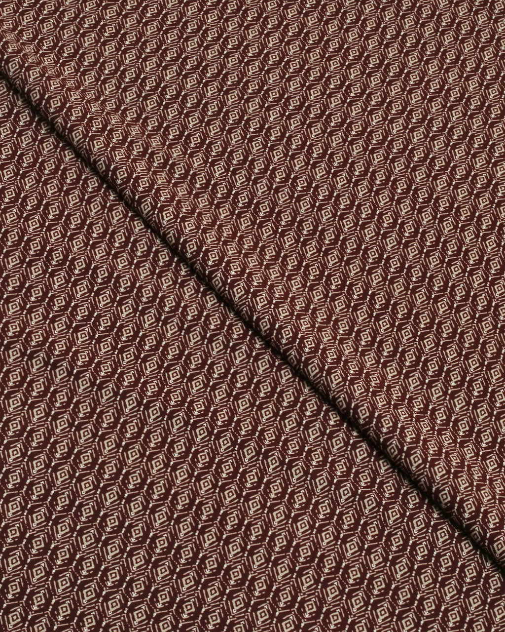 Maroon Geometric Linen 2 Piece