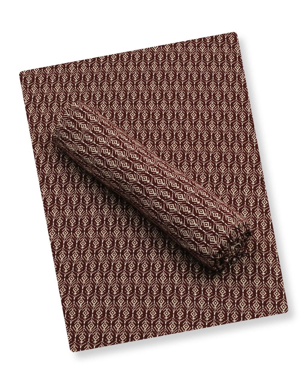 Maroon Geometric Linen 2 Piece