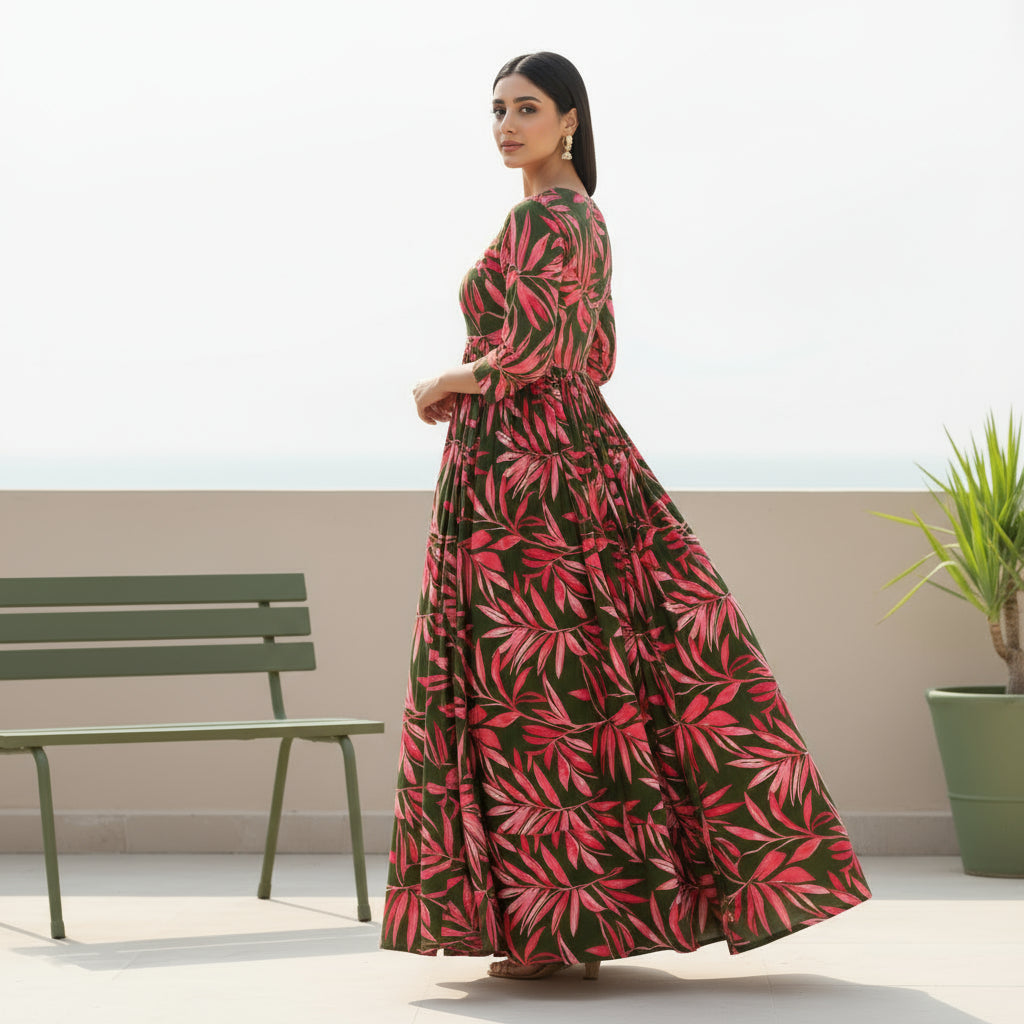 Olive Bloom Linen 2pc