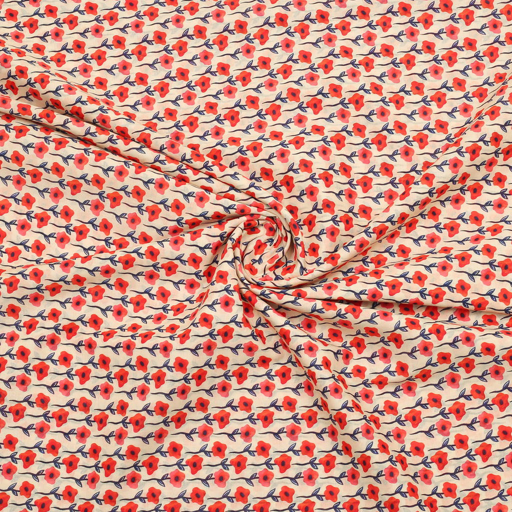 Coral Ditsy Lawn 2pc