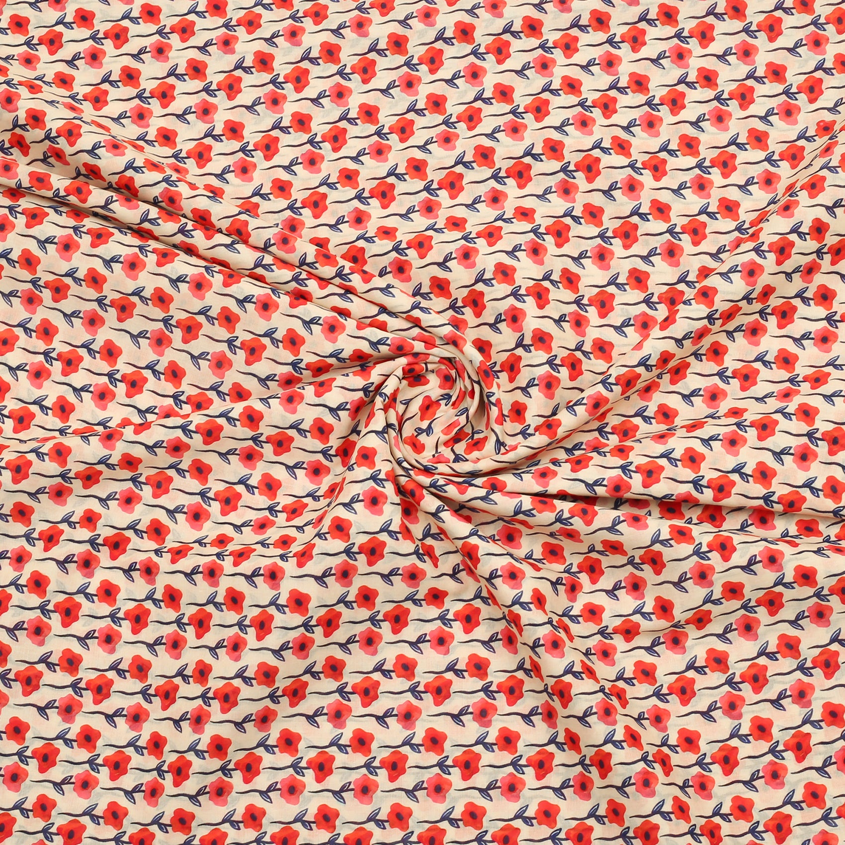 Coral Ditsy Lawn Shirt