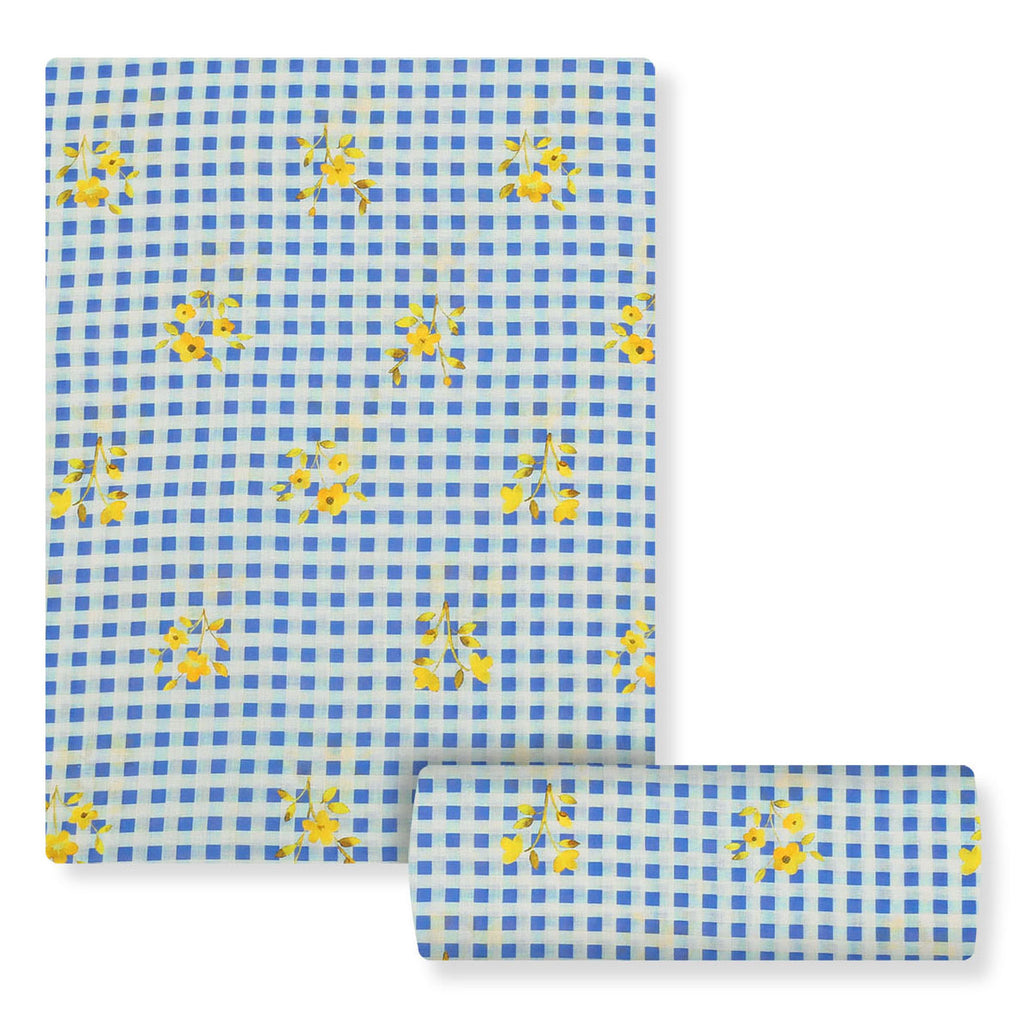 Blue Blossom Check Lawn 2pc