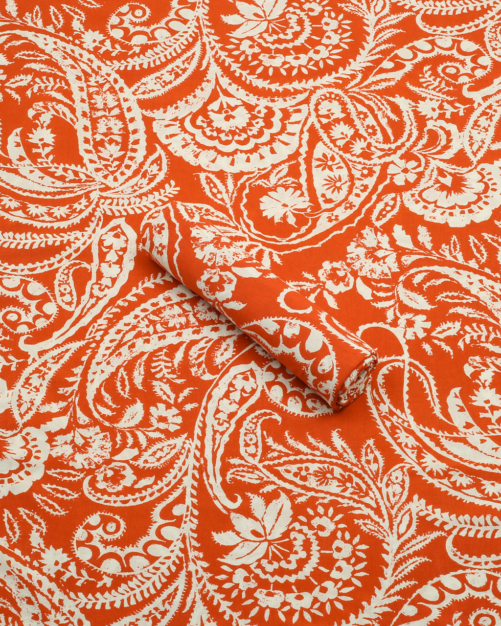 Orange Paisley Linen 2 Piece