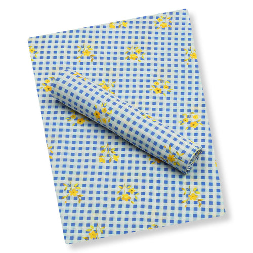 Blue Blossom Check Lawn 2pc