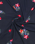 Navy Petalveil Linen Shirt