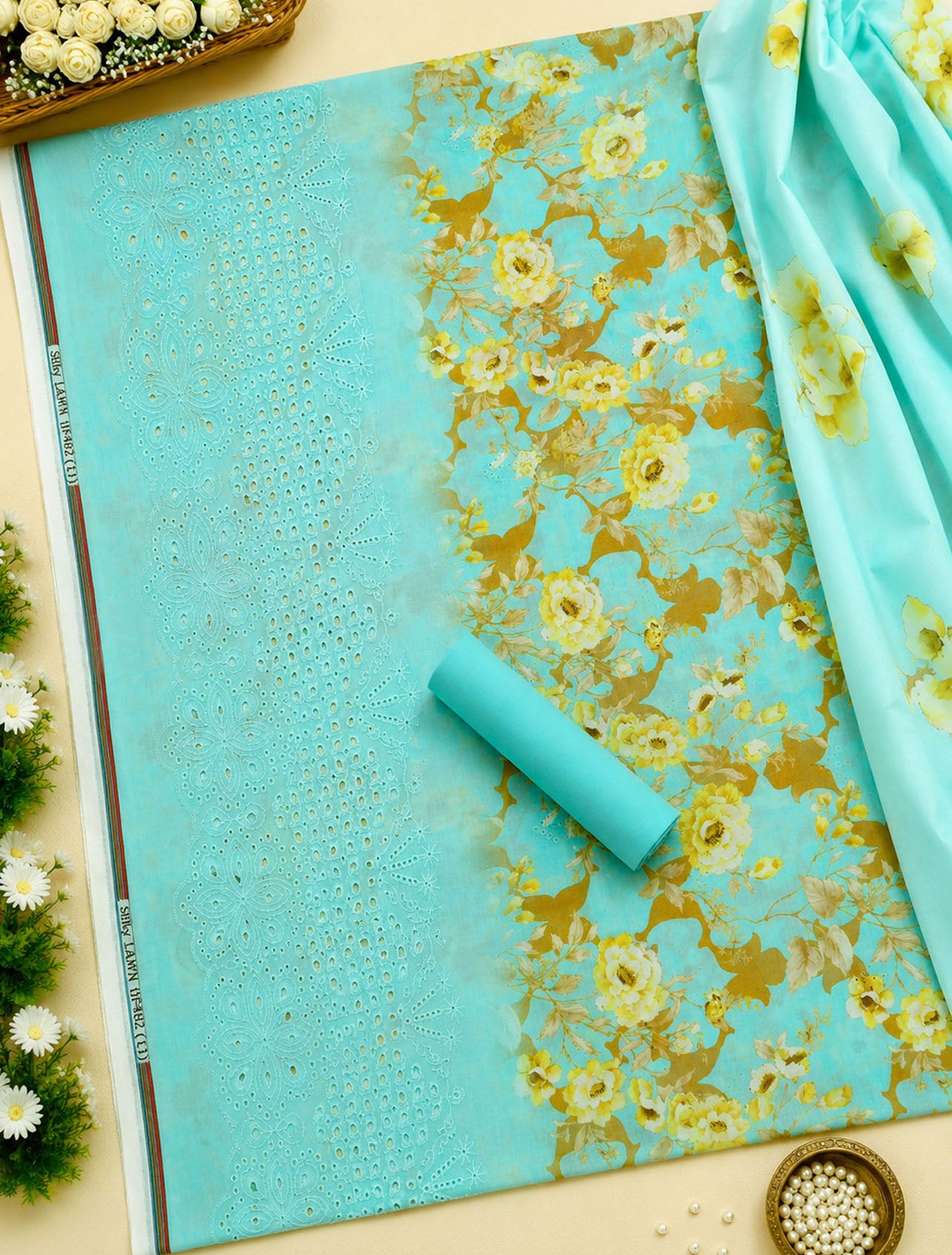 Turquoise Elegance Lawn 3pc