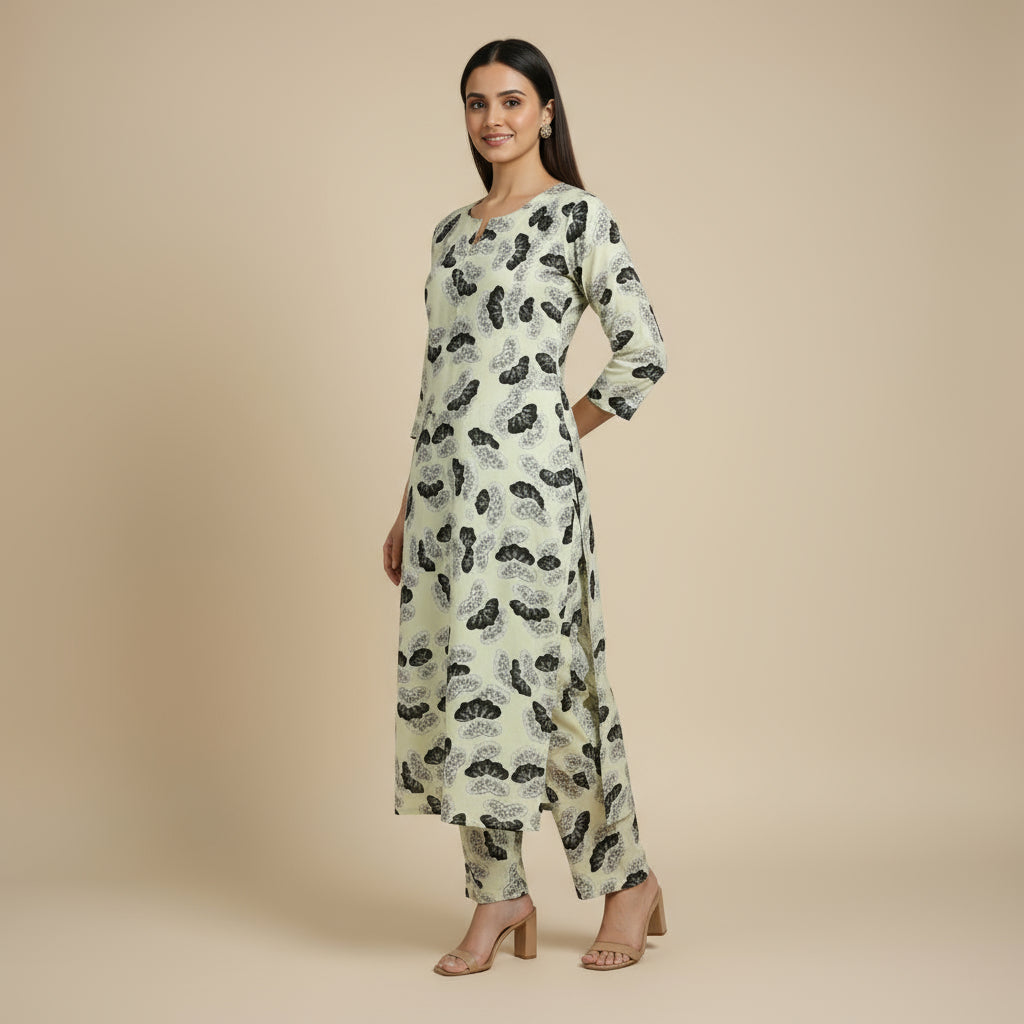 Ebony Petals Linen 2pc