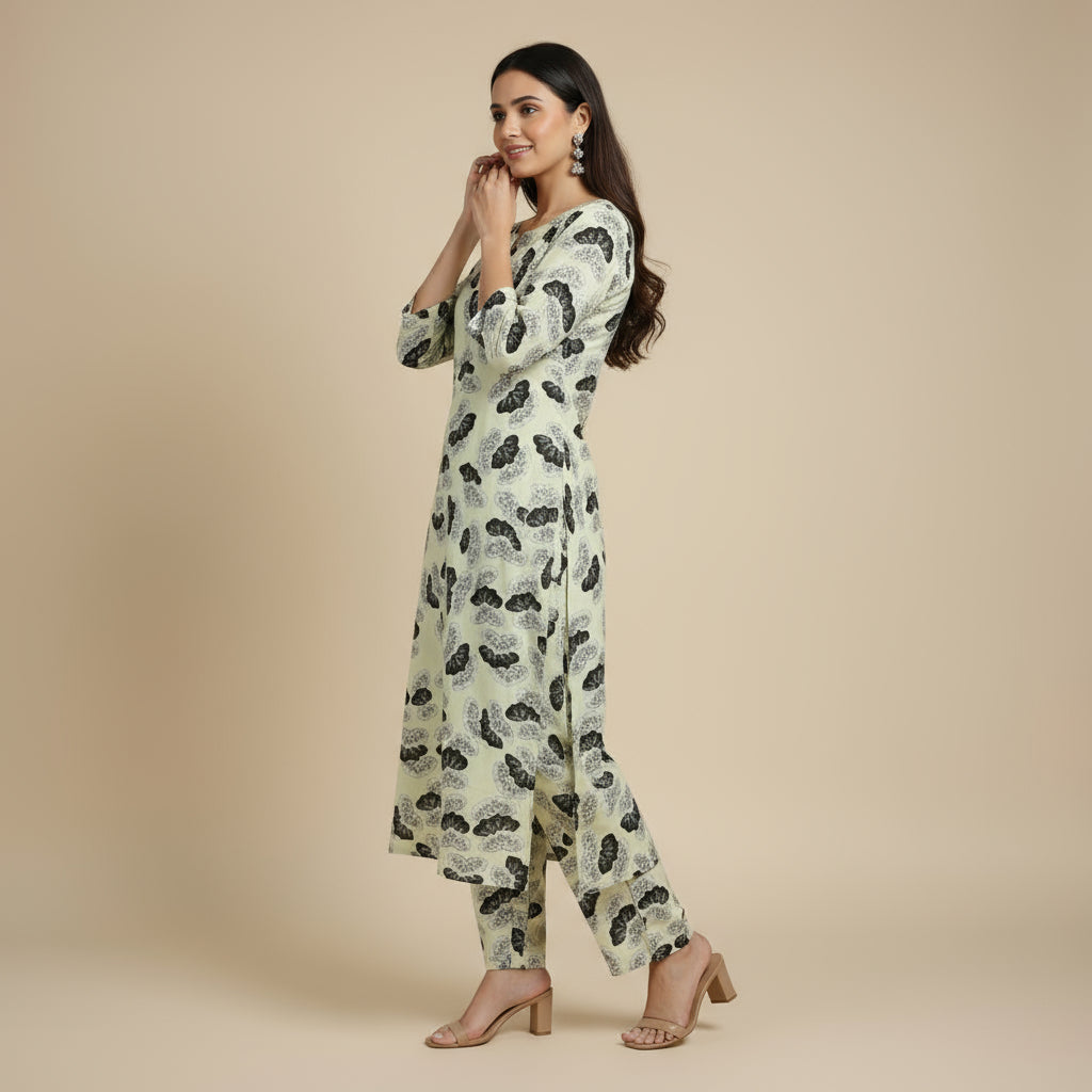 Ebony Petals Linen 2pc