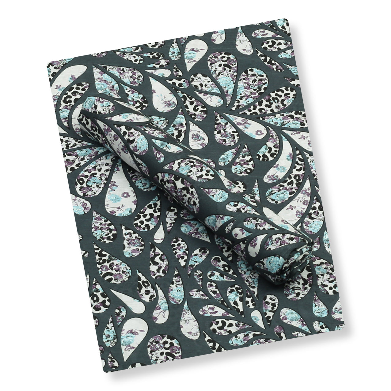 Charcoal Paisley Lawn 2pc
