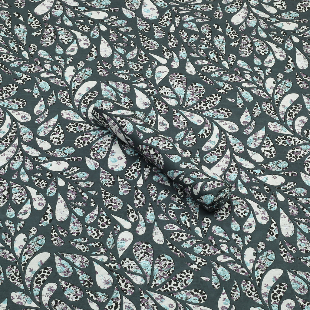 Charcoal Paisley Lawn 2pc