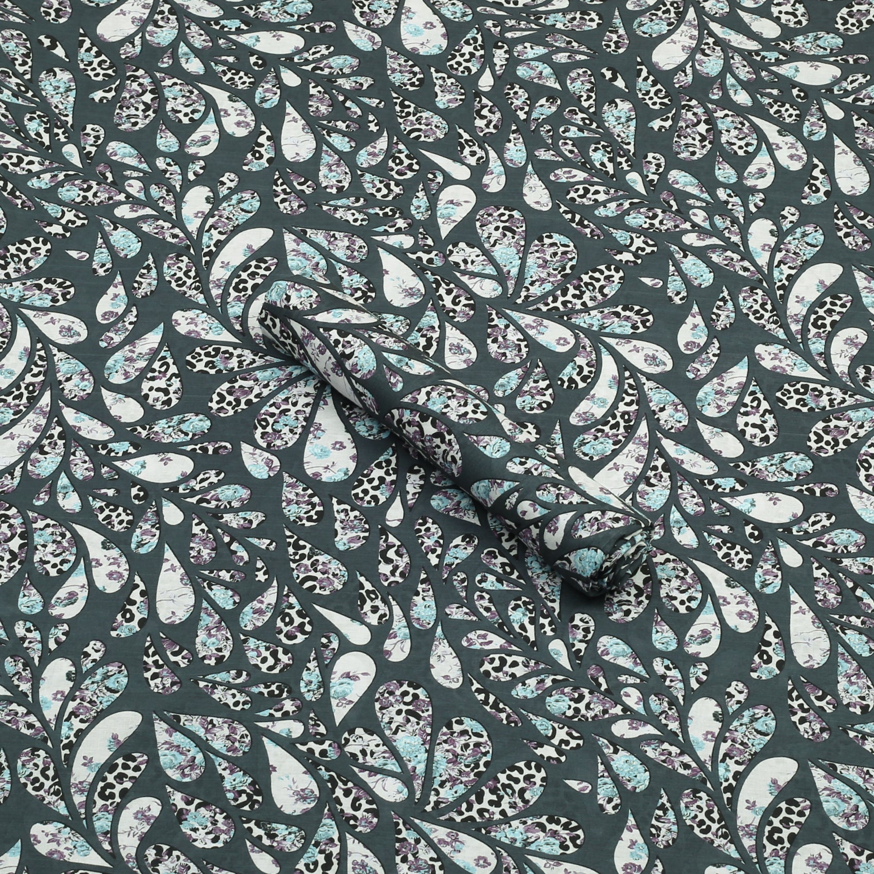 Charcoal Paisley Lawn 2pc