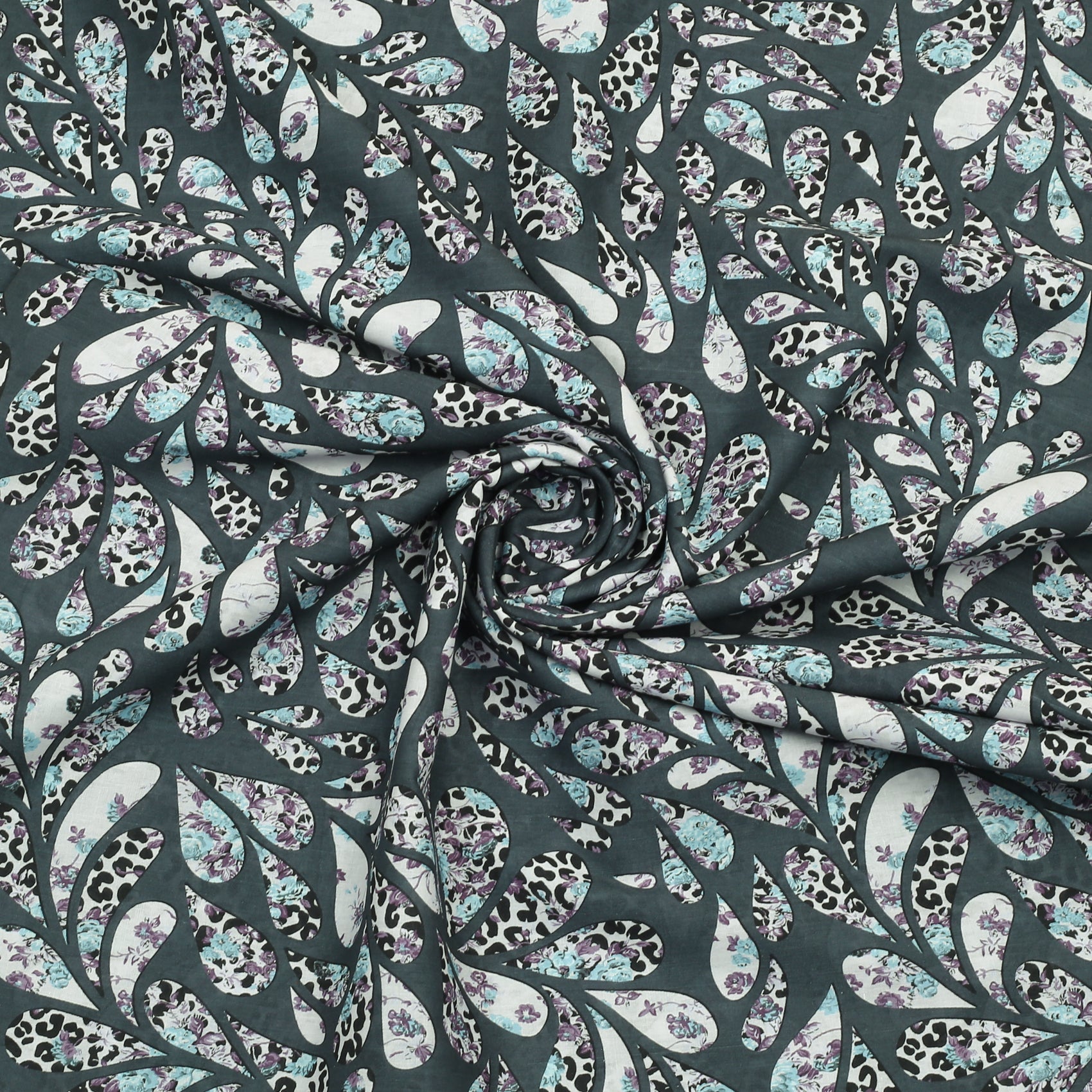 Charcoal Paisley Lawn 2pc