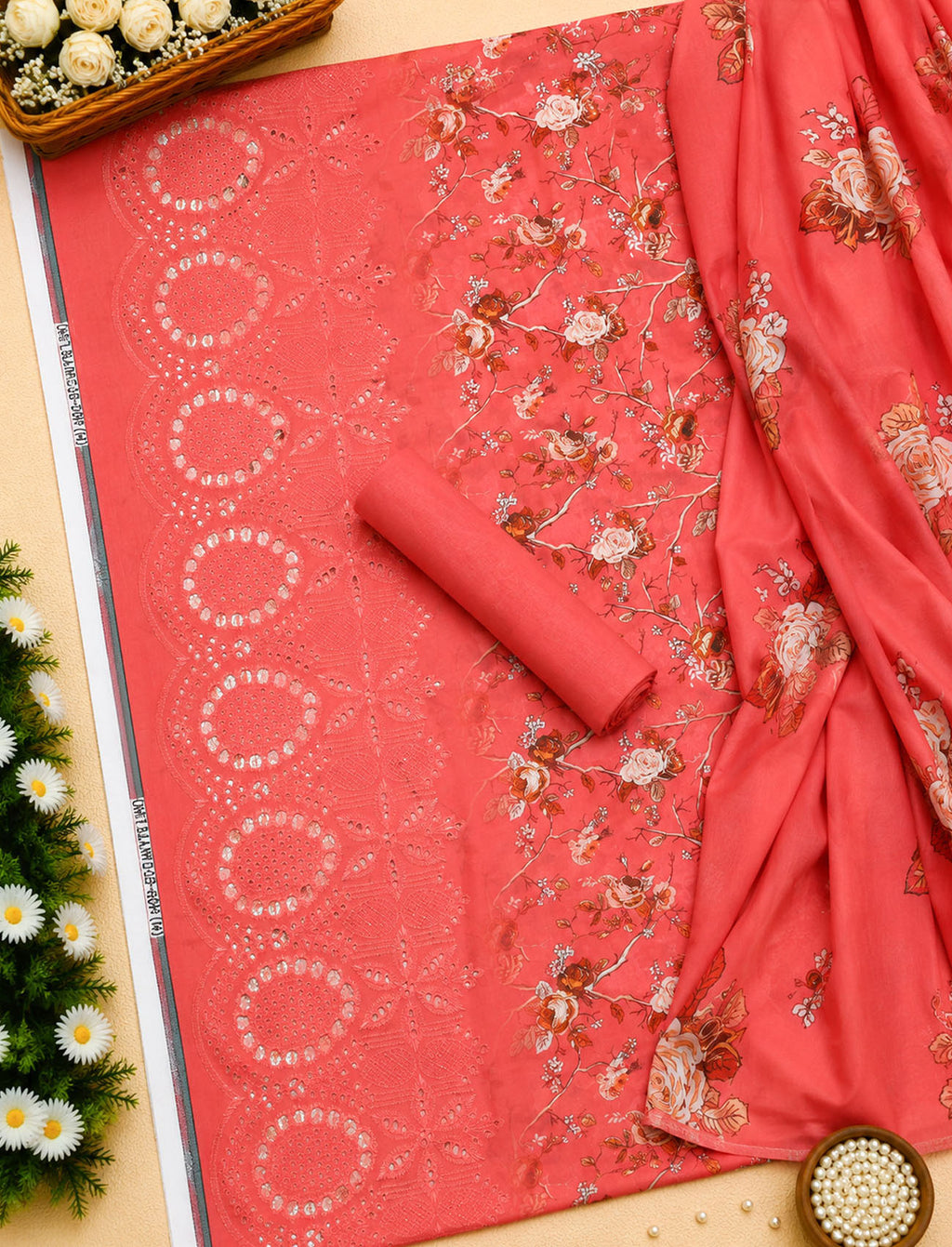 Coral Rose Lawn 3pc