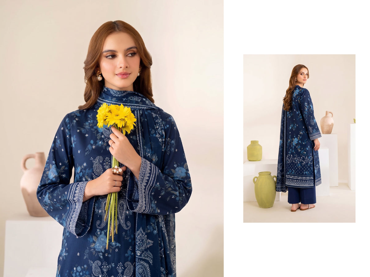 Navy Elegance Linen 3 Piece