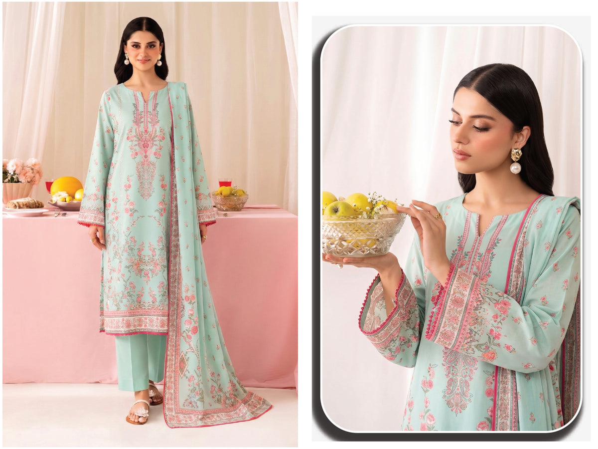 Mint Floral Linen 3 Piece